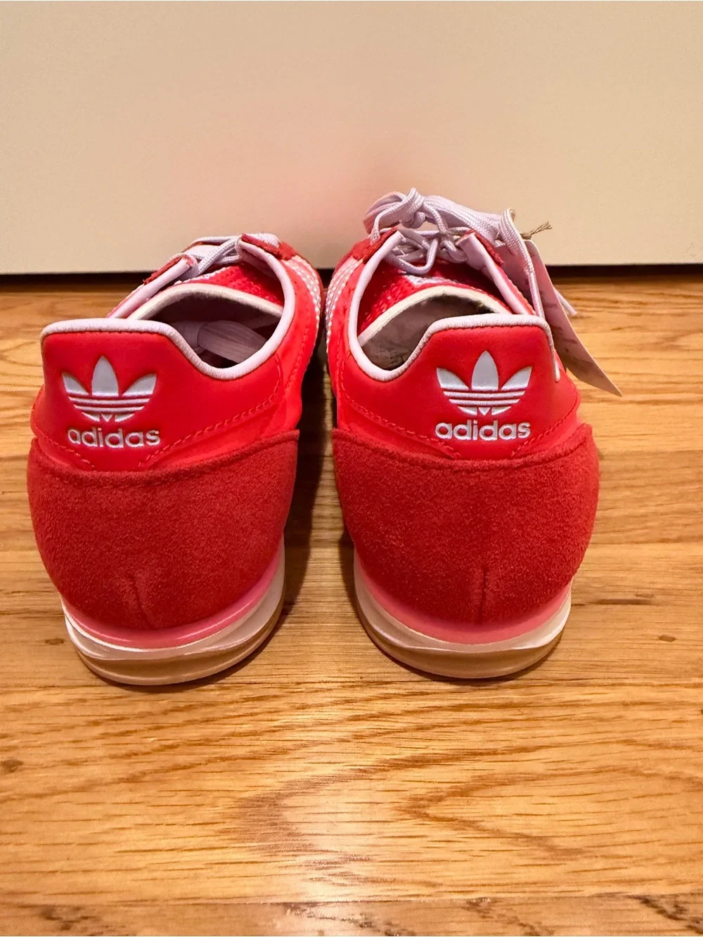 adidas women’s Bright Red & White Retro Runner Sneakers